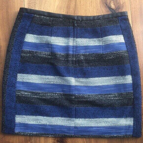 H&M Stripe Bouclé Skirt Blue / White / Black Size 6 - Picture 1 of 5